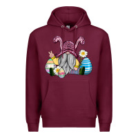 Burgundy easter gnome with eggs Premium Hoodie - AdoDesignShop