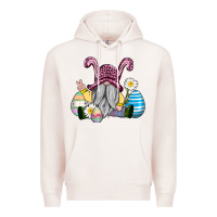 Pale Pink easter gnome with eggs Premium Hoodie - AdoDesignShop
