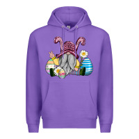 Purple easter gnome with eggs Premium Hoodie - AdoDesignShop