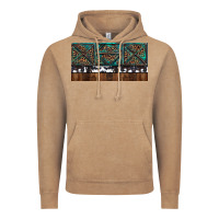 Vintage Coffee Rusty Sunflowers with Cowhide and Turquoise Vintage Hoodie - RanaPortraitStore