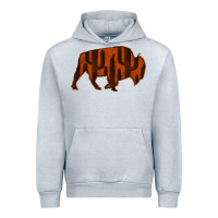 Heather Grey Red Cactus Bison Silhouette Urban Hoodie - Bettercallsaul