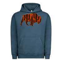Pigment Midnight Navy Red Cactus Bison Silhouette Urban Hoodie - Bettercallsaul