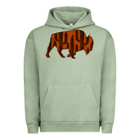 Pigment Oil Green Red Cactus Bison Silhouette Urban Hoodie - Bettercallsaul