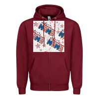 Burgundy american mama seamless pattern Zipper Hoodie - BundleAndBundleShop