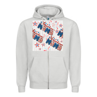 Dove Grey american mama seamless pattern Zipper Hoodie - BundleAndBundleShop