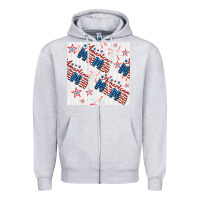 Heather Grey american mama seamless pattern Zipper Hoodie - BundleAndBundleShop
