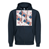 Navy american mama seamless pattern Zipper Hoodie - BundleAndBundleShop