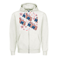 Oatmeal Heather american mama seamless pattern Zipper Hoodie - BundleAndBundleShop