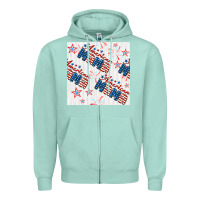 Seafoam american mama seamless pattern Zipper Hoodie - BundleAndBundleShop