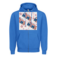 True Royal american mama seamless pattern Zipper Hoodie - BundleAndBundleShop