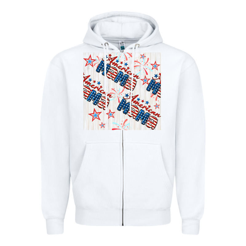 American Mama Seamless Pattern Zipper Hoodie by BundleAndBundleShop | Teevron
