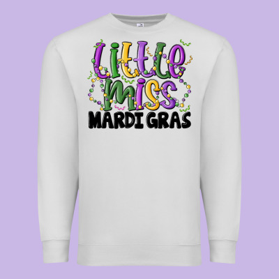 Little Miss Mardi Gras Premium Sweatshirt Designed By Maliassmallbusiness