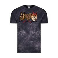 Cloud Black peace love shiba inu Vintage Tee - RanaPortraitStore