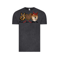 Vintage Black peace love shiba inu Vintage Tee - RanaPortraitStore