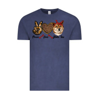 Vintage Denim peace love shiba inu Vintage Tee - RanaPortraitStore