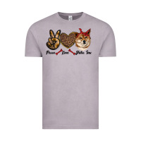 Vintage Zinc peace love shiba inu Vintage Tee - RanaPortraitStore
