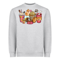 Heather Grey pomeranian coffee cups Heavyweight Sweatshirt - Zillion Design Studio