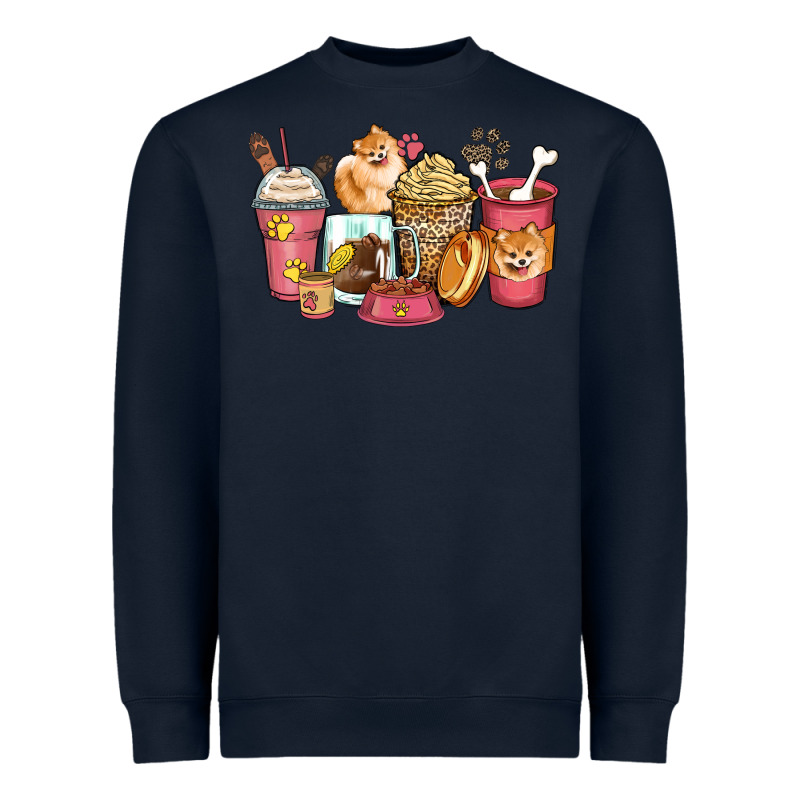 Pomeranian Coffee Cups Heavyweight Sweatshirt by Zillion Design Studio | Teevron