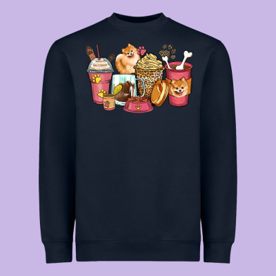 Pomeranian Coffee Cups Heavyweight Sweatshirt Designed By Zillion Design Studio