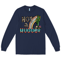 Navy not a hugger Long Sleeve Tee - CowhideDigitalArt