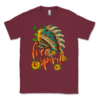 Burgundy free spirit sunflower and indian headdress Classic Tee - HRA Design Shop