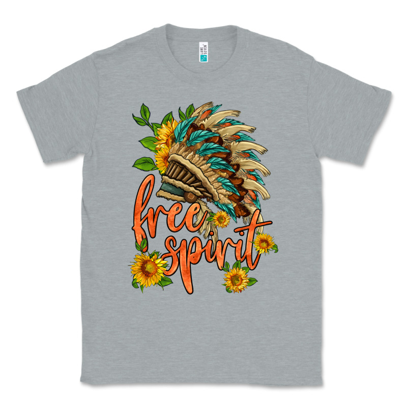 Free Spirit Sunflower And Indian Headdress Classic Tee by HRA Design Shop | Teevron