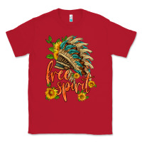 Red free spirit sunflower and indian headdress Classic Tee - HRA Design Shop