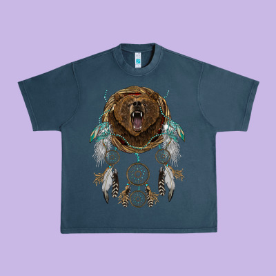 Bear  Native Dreamcatcher Urban Heavy Tee Designed By Barkaloodesign