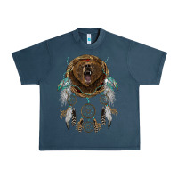 Midnight Navy bear  native dreamcatcher Urban Heavy Tee - BarkalooDesign