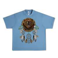 Pebble Blue bear  native dreamcatcher Urban Heavy Tee - BarkalooDesign