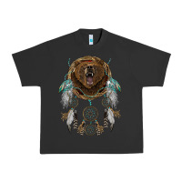 Pigment Black bear  native dreamcatcher Urban Heavy Tee - BarkalooDesign
