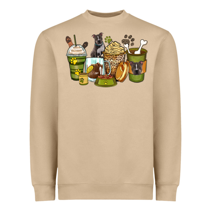 Pitbull Coffee Cups Heavyweight Sweatshirt by Zillion Design Studio | Teevron
