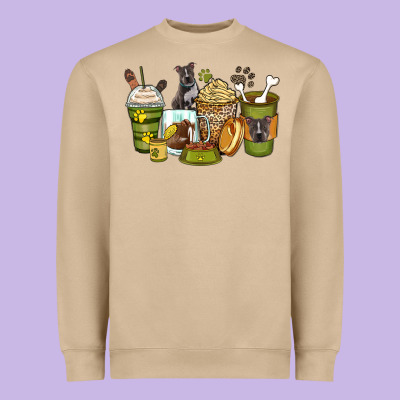 Pitbull Coffee Cups Heavyweight Sweatshirt Designed By Zillion Design Studio