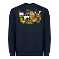 Navy pitbull coffee cups Heavyweight Sweatshirt - Zillion Design Studio