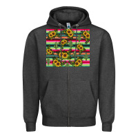 Charcoal Heather sunflower cactus Zipper Hoodie - JahusDesignShop