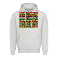 Dove Grey sunflower cactus Zipper Hoodie - JahusDesignShop