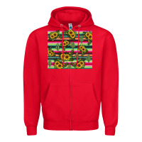 Red sunflower cactus Zipper Hoodie - JahusDesignShop