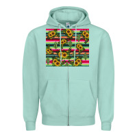 Seafoam sunflower cactus Zipper Hoodie - JahusDesignShop