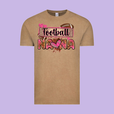 Football Nana With Leopard Vintage Tee Designed By Zillion Design Studio