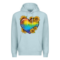Blue Mist Pride Heart And Sunflower Premium Hoodie - BundleAndBundleShop