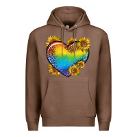 Chestnut Pride Heart And Sunflower Premium Hoodie - BundleAndBundleShop