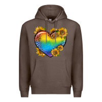 Coffee Pride Heart And Sunflower Premium Hoodie - BundleAndBundleShop