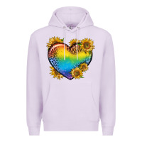 Lilac Pride Heart And Sunflower Premium Hoodie - BundleAndBundleShop