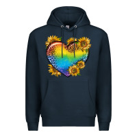 Navy Pride Heart And Sunflower Premium Hoodie - BundleAndBundleShop