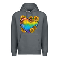 Rock Pride Heart And Sunflower Premium Hoodie - BundleAndBundleShop