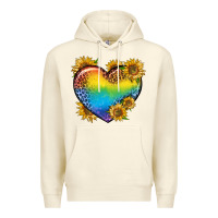 Sandshell Pride Heart And Sunflower Premium Hoodie - BundleAndBundleShop