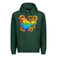 Sports Green Pride Heart And Sunflower Premium Hoodie - BundleAndBundleShop