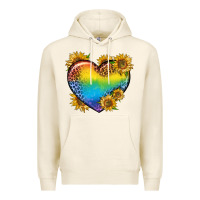 Tofu Pride Heart And Sunflower Premium Hoodie - BundleAndBundleShop