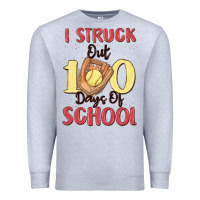 Heather Grey i struck out 100 days of school Premium Sweatshirt - MaliasSmallBusiness