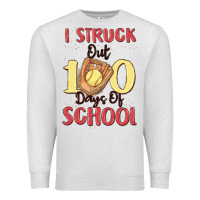 Oatmeal Heather i struck out 100 days of school Premium Sweatshirt - MaliasSmallBusiness